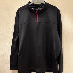 Men's Spyder Active Black 1/4 zip pullover w/red accents: Prow-B Size XL